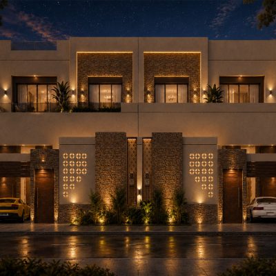 فيلتين متلاصقتين سكني دور ونصف بحي النخيل بمدينة تبوك (2)